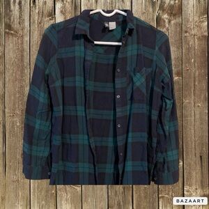 Divided by H&M Blue and green plaid shirt